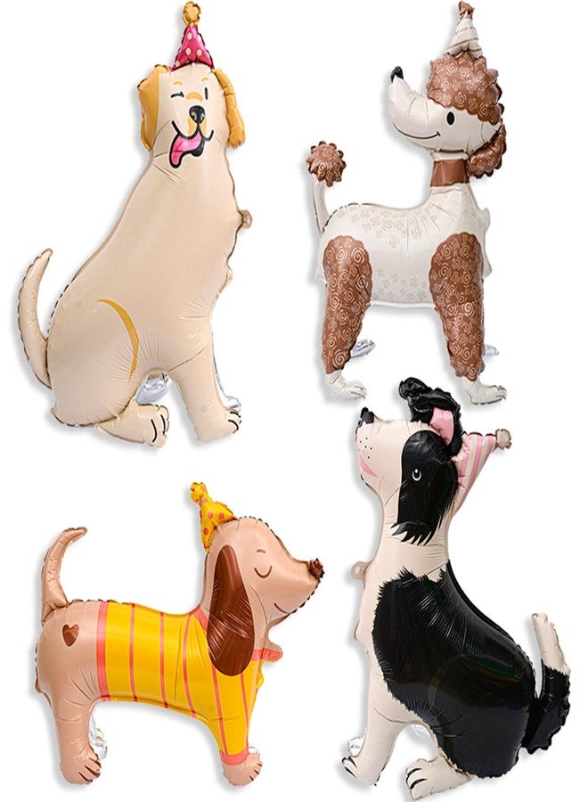 Tagberoy 4 PCS 3D Dog Balloons Cute Puppy Balloons for Dog Themed Birthday Party Decorations Dogs Birthday Party Supplies - Image 1